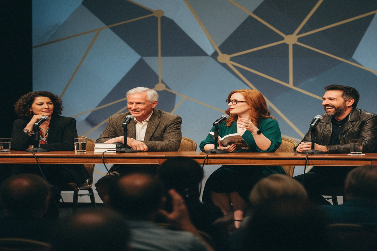Panel of mystery authors discussing craft and industry trends at Bouchercon 2021